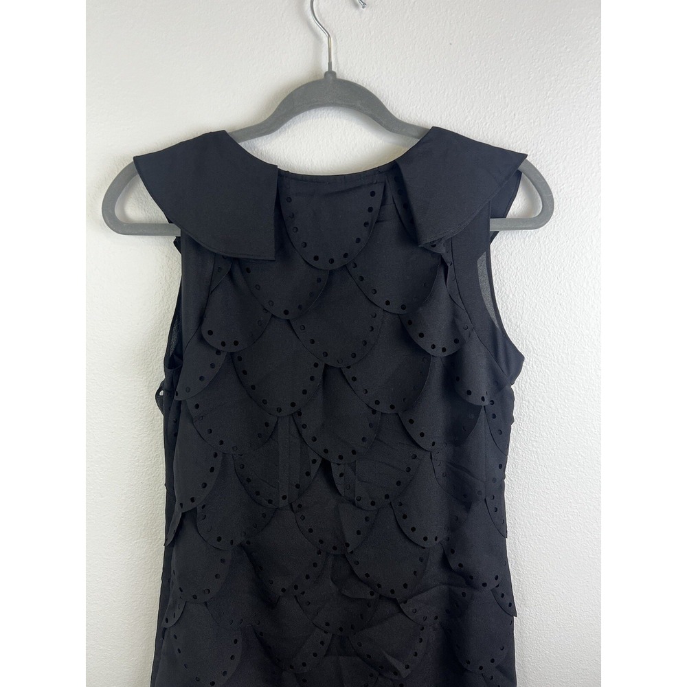 Alice Moon tank dress women teen small black layered collared scoop neck stretch - Picture 6 of 6